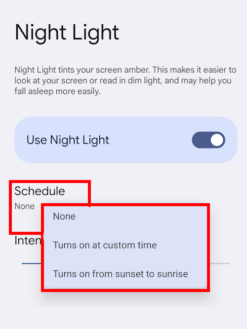 Tap where it says schedule and select an option